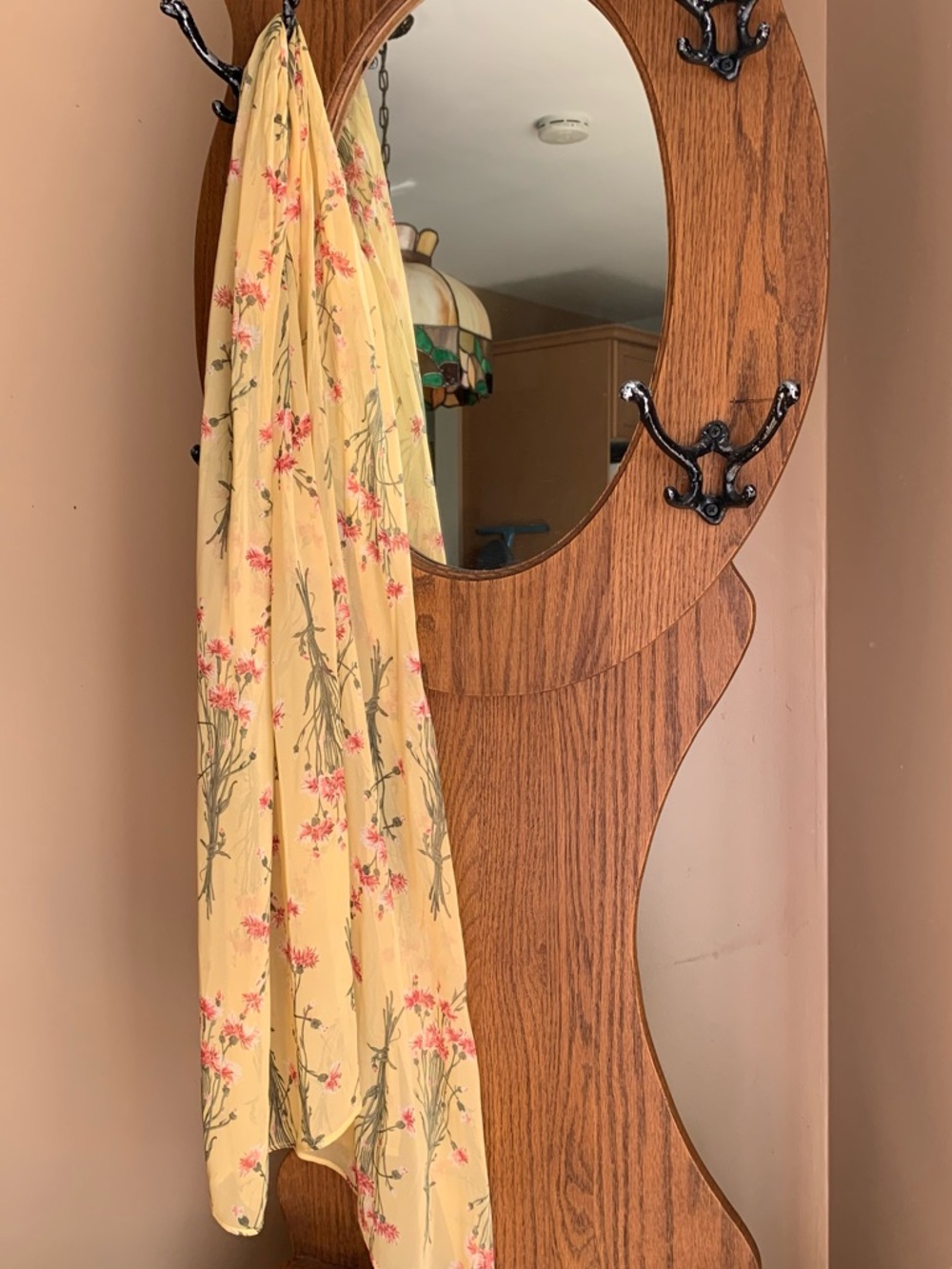 Butter Yellow Floral Lightweight 100% Silk Scarf